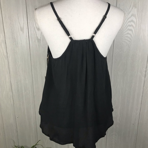 Sea Gypsies gray spaghetti strap lace flowy tank - Picture 5 of 7